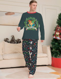 Christmas Family Wear Cartoon Print Round Neck Long Sleeve Pajama Set