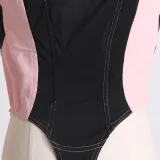 Sexy Autumn Suspender Square Neck Front Zipper Design Slim Fit Denim Women's Jumpsuit