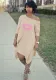 Women Sexy Slash Shoulder Lip Print Loose Dress