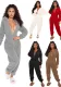 Women Long Sleeve Hooded Casual Jumpsuit