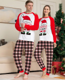 Christmas Family Wear Deer Head Print Plaid Print Long Sleeve Pajama Set