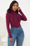 Sexy Winter Women's Long-Sleeved Turtleneck Slim Solid Color Tight Fitting Jumpsuit