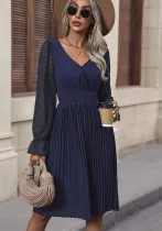 Autumn Women's Career V-Neck Backless Casual Dress