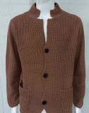 Autumn And Winter Men's Cardigan Jacket Slim Tand Collar Knitting Sweater
