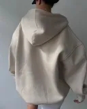 Letter Printed Long-Sleeved V-Neck Hoodies