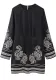 Autumn Women's Black Long Sleeve Embroidered Loose Dress