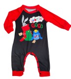 Festive Pajamas Red Set Color Blocking Cute Pattern Christmas Home Clothes