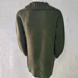 Autumn And Winter Cardigan Men's Solid Color High Collar Long Sleeve Knitting Sweater Coat