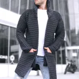 Autumn And Winter Cardigan Men's Solid Color High Collar Long Sleeve Knitting Sweater Coat