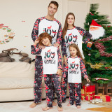 Christmas Cartoon Letter Tree Print Parent-Child Pajamas Set