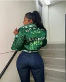Women Casual Letter Embroidered Padded Jacket