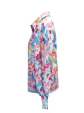 Autumn Multicolor Floral Print Puff Sleeve Shirt