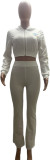 Fashionable Sports Tracksuit Casual Letter Printed Hooded Two Piece Pants Set