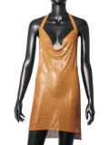 Women Sexy Metallic Sequin Suspender Sexy Dress