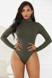 Sexy Winter Women's Long-Sleeved Turtleneck Slim Solid Color Tight Fitting Jumpsuit