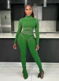 Women Casual Line Long Sleeve Top and Pant Two-piece Set
