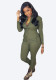 Women Solid Cargo Zipper Pocket Jumpsuit
