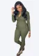 Women Solid Cargo Zipper Pocket Jumpsuit