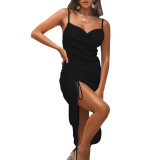 Women Sexy Solid Slip Dress
