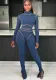 Women Casual Line Long Sleeve Top and Pant Two-piece Set