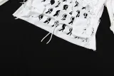 Autumn Women lace-up Crop Top and high-waisted Lace mesh Pant two-piece set