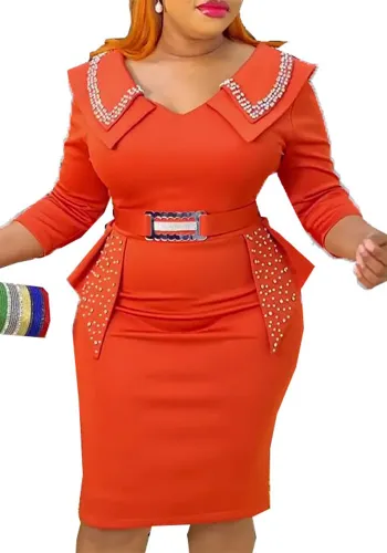 African Women Beaded Bodycon Dress