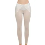 Autumn Women lace-up Crop Top and high-waisted Lace mesh Pant two-piece set