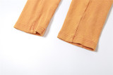 Women Long Sleeve Top and High Waist Pants Two-piece Set