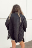 Women Autumn and Winter Pine Color Block Padded Jacket