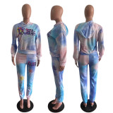 Women Casual Printed Sports Top and Pant Two-piece Set
