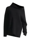 Women Autumn Trend Irregular Off Shoulder Loose Casual Knitting Shirt Long Sleeve Sweater
