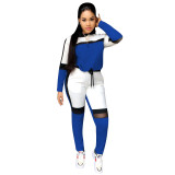 Women Casual mesh Patchwork Top and Pant two-piece set