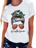 Women Leopard Round Neck Print Short Sleeve T-Shirt