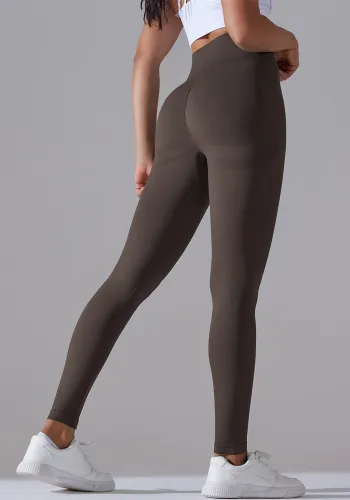 Women Seamless Knitting Solid  Sports Running Fitness Yoga Pants