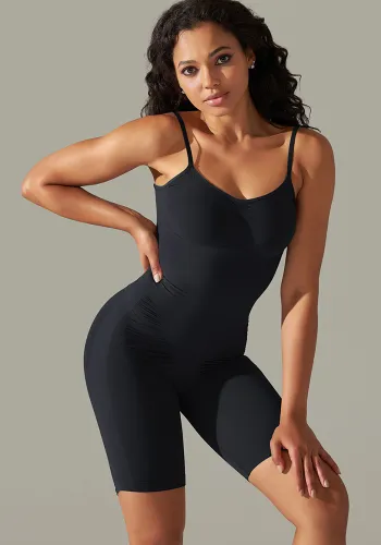 Women seamless knitting Solid Stretch Romper