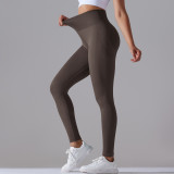 Women Seamless Knitting Solid  Sports Running Fitness Yoga Pants