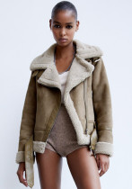 Winter Women Furry PU-Leather Jacket