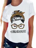 Women Leopard Round Neck Print Short Sleeve T-Shirt