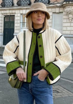 Women Fashion Contrast Color Long Sleeve Jacket