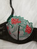 Hot And Sexy Mesh Embroidery See-Through Multi-Colored Sexy Lingerie For Women