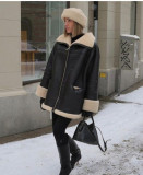 Women's Autumn And Winter New Fashionable Fur Leather Jacket
