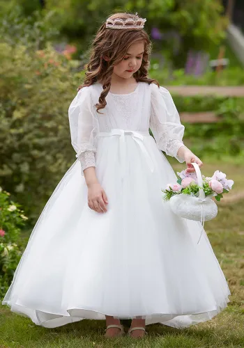 Children's Wedding Dress Princess Dress Tutu Little Girl's Piano Performance Catwalk Costume