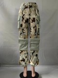 Women's High Waist Loose Straight Camouflage Printed Multi-Pocket Fashion Streetwear Cargo Pants