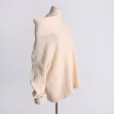 Women Autumn Trend Irregular Off Shoulder Loose Casual Knitting Shirt Long Sleeve Sweater