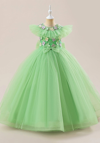 Children's Evening Dress Girl's Princess Dress High-Waisted Sleeveless Girl's Piano Performance Dress