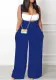 Drawstring Suspenders Wide Leg Trousers Strapless Crop Top Two-Piece Set