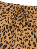 Winter Women's Leopard Print Long Sleeve Fashion Tight Fitting Plus Size Pants Set