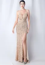 Plus Size Women Sequin Formal Party Maxi Evening Dress