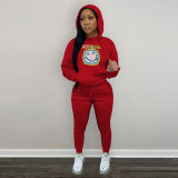 Autumn And Winter Women's Clothing Fleece Hoodies Hooded Two-Piece Pants Set
