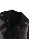 Winter Turndown Collar Loose Fur Jacket